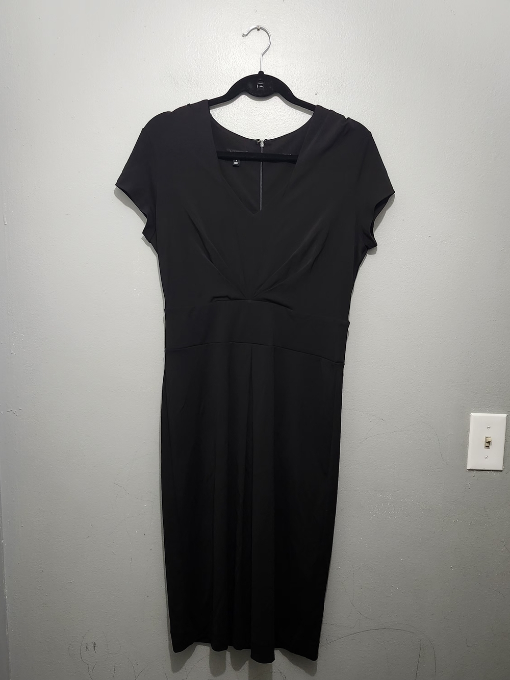 Talbots Black Midi Dress with V-Neck Size 8